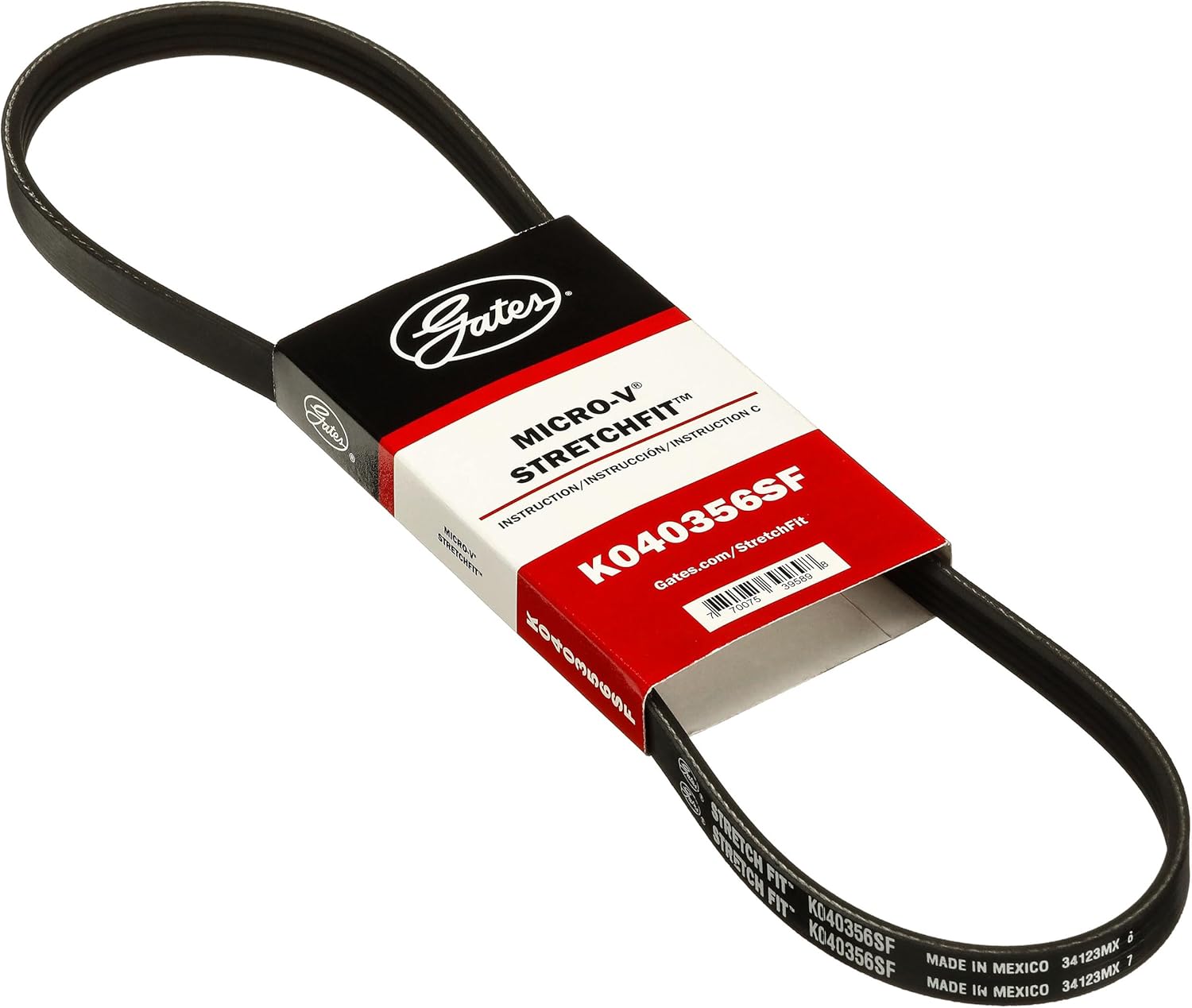 Gates K040356SF Stretch Fit Micro-V Serpentine Drive Belt