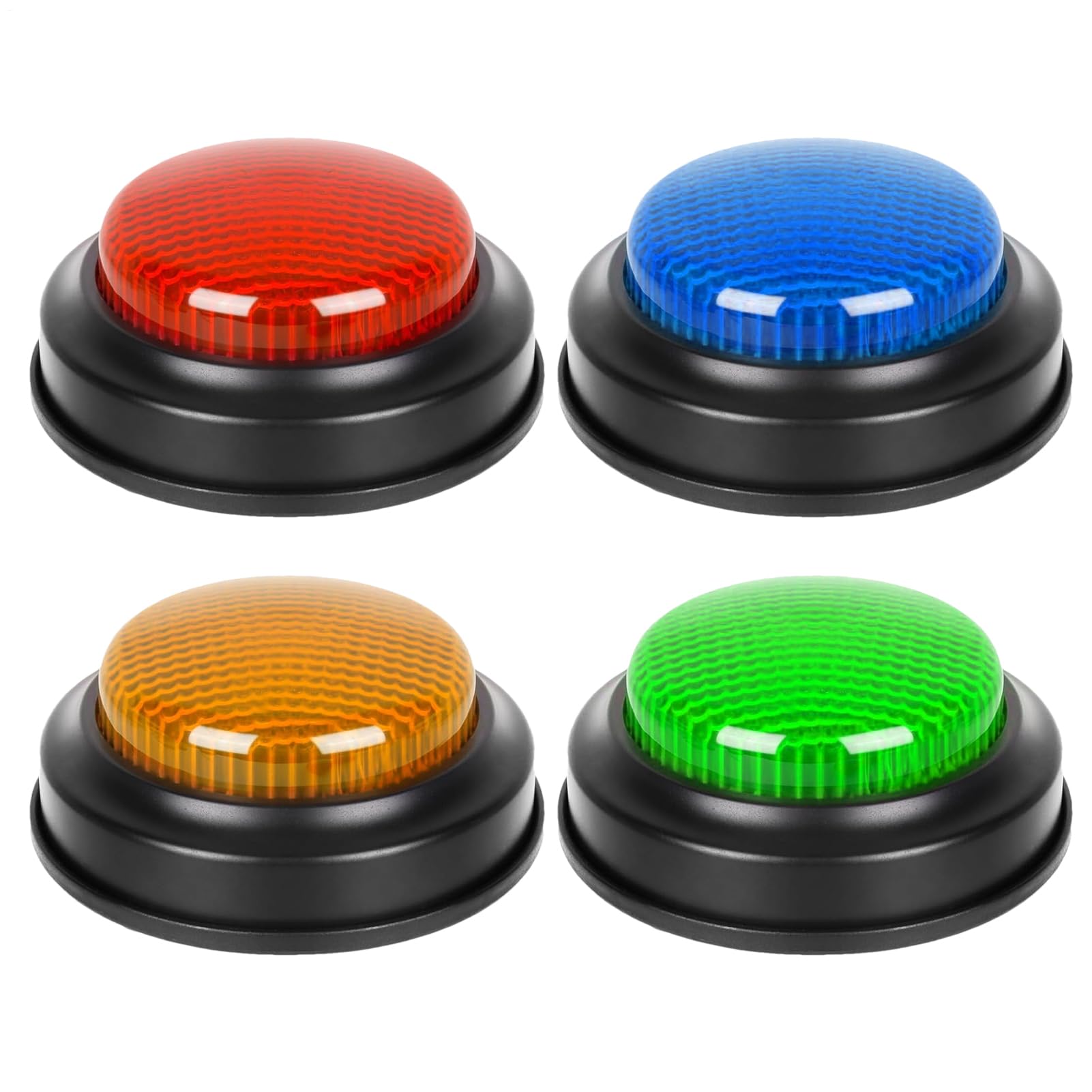 Uonguon Game Buzzer, 4-Piece Quick Answer Button Set, Interactive Response Buzzers with Sound, Ideal for Family Night, Guessing Games, Debate, Voting, Trivia, Classroom, Competition