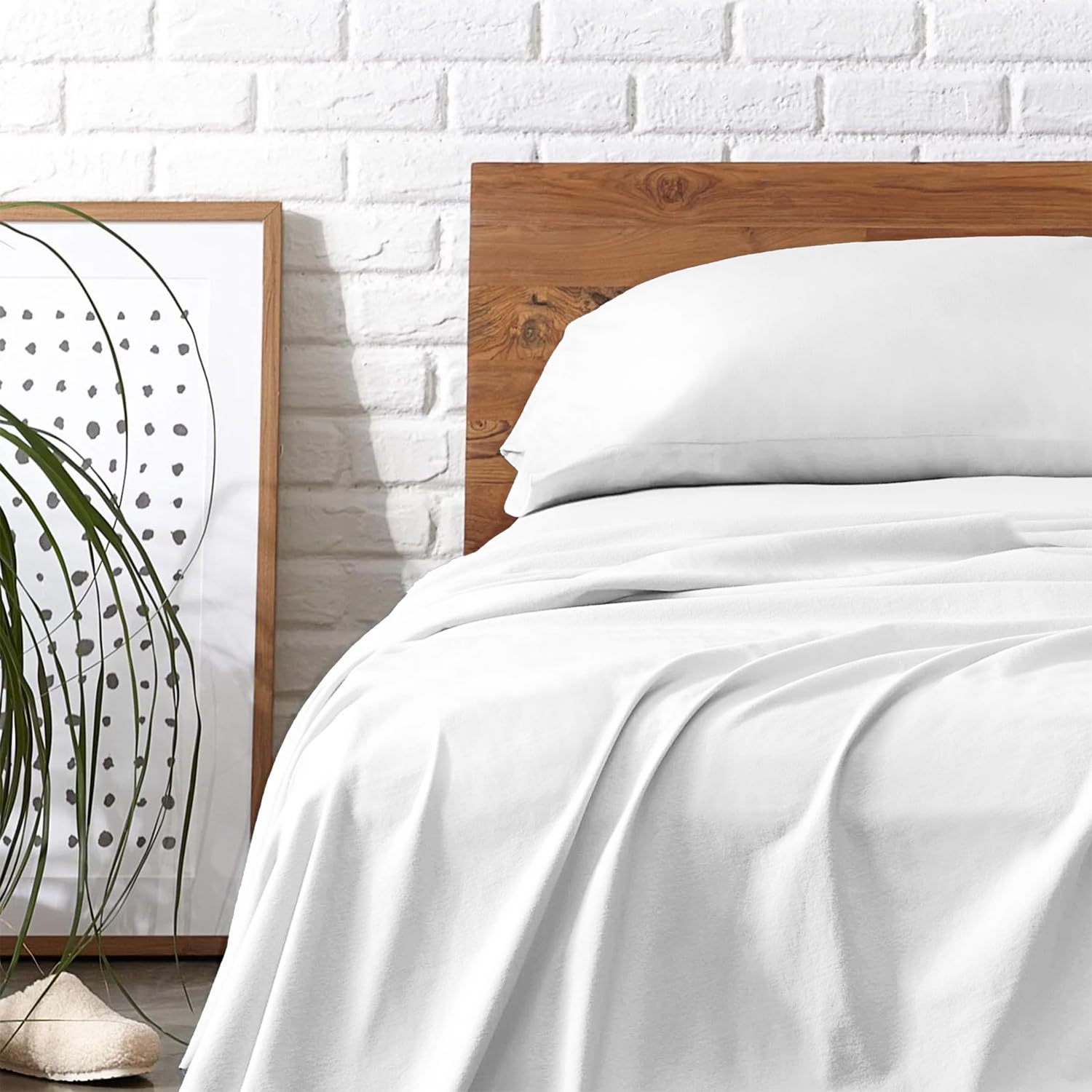 Carressa Linen Egyptian Cotton King Sheets - White -31