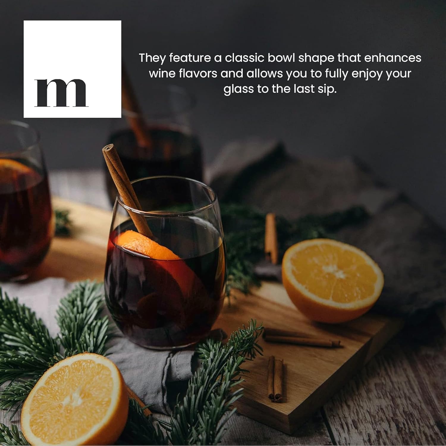 Stemless Wine Glass, Red & White 15oz Stemless Wine Glass Set of 4, Drink Glasses with Durable Chip Resistant Rim, Large Wine Glasses for Enhanced Aeration, Wine Accessories for Parties (15oz - 4Pack) - Image 6