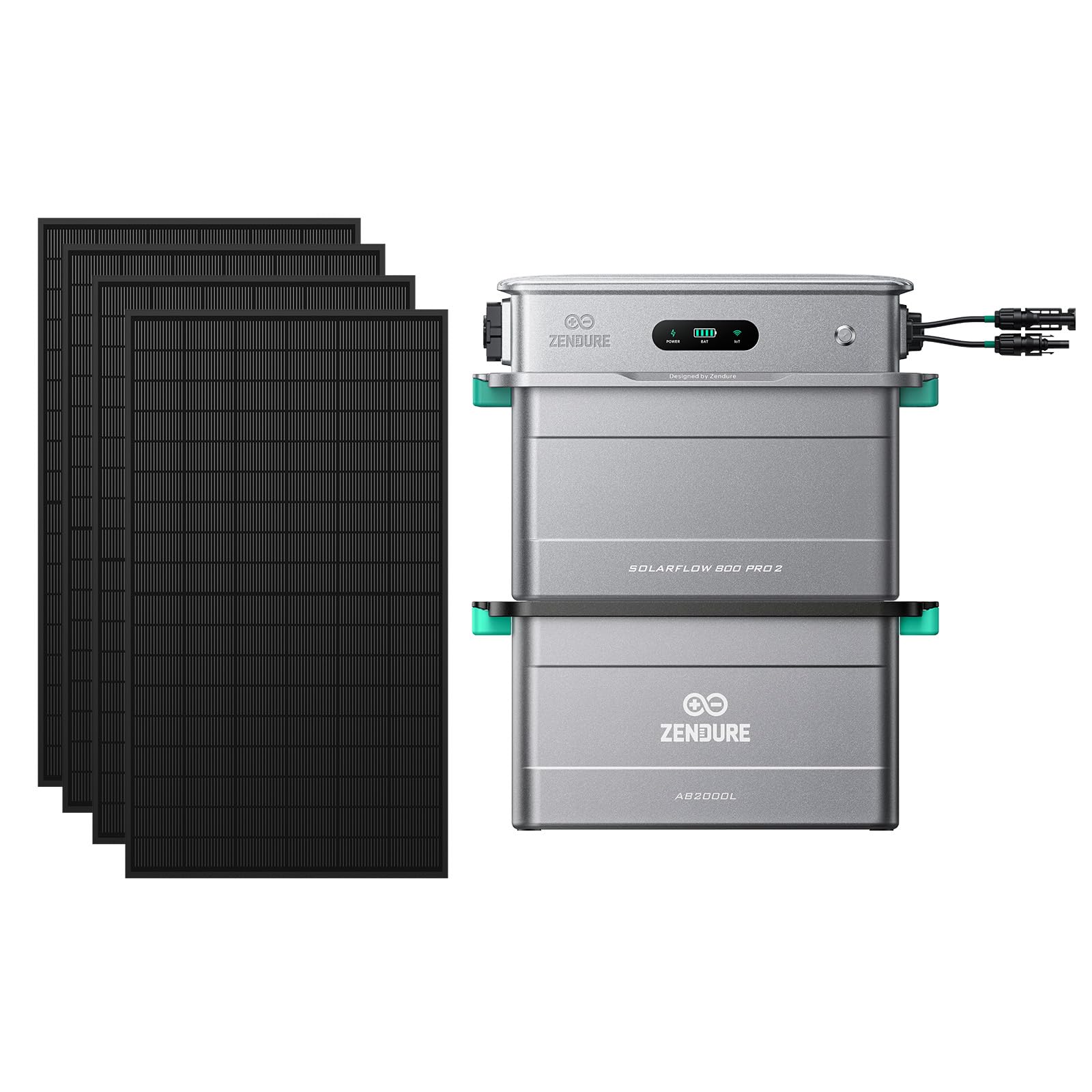 Zendure SF800 Pro 2 Balkonkraftwerk, mit 1 AB2000L Akku, 2 450W Solarpanels