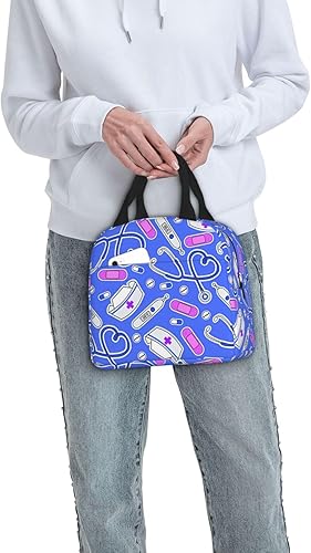 Miniatura 6 de AKEOPIST Lonchera para enfermeras para mujeres, hombres y adultos, bolsa de mano reutilizable para enfermeras, bolsa de almuerzo portátil aislada