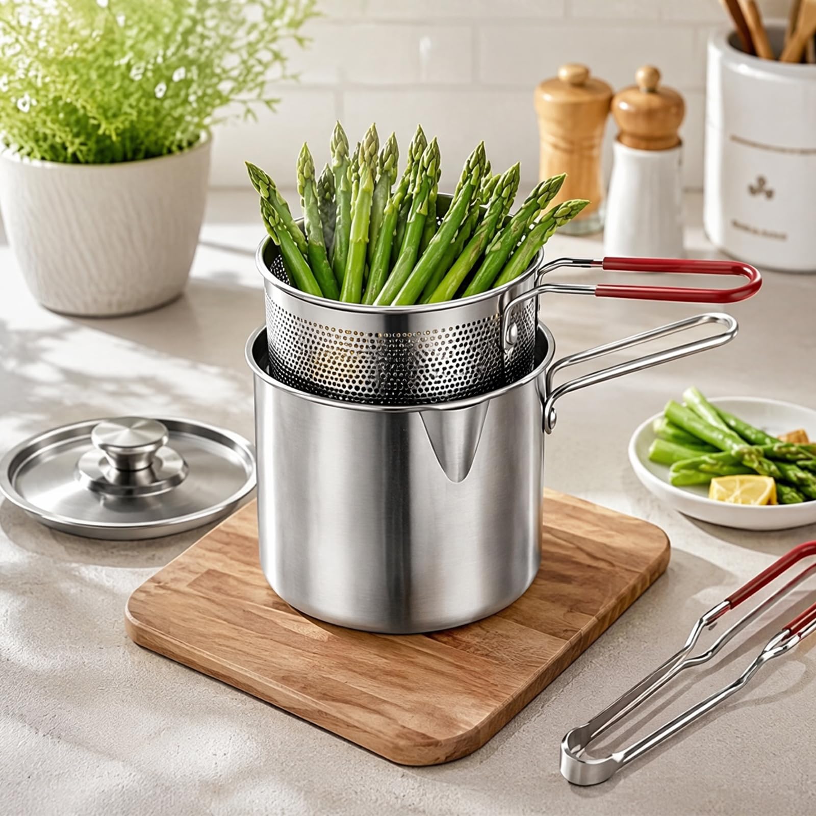 Small Stainless Steel Mini Fryer Zestaw garnków 5 szt