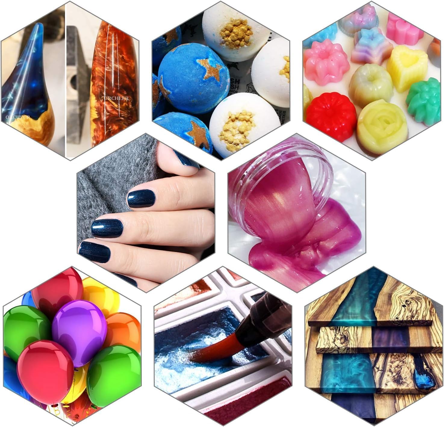 VITARIE Mica Powder for Epoxy Resin 12 Colors, 10g Each Pack B - Pigment Powder Set for Art Crafts, Soap Making Dye, Nails, Lip Gloss, Slime Supplies, Candle Making