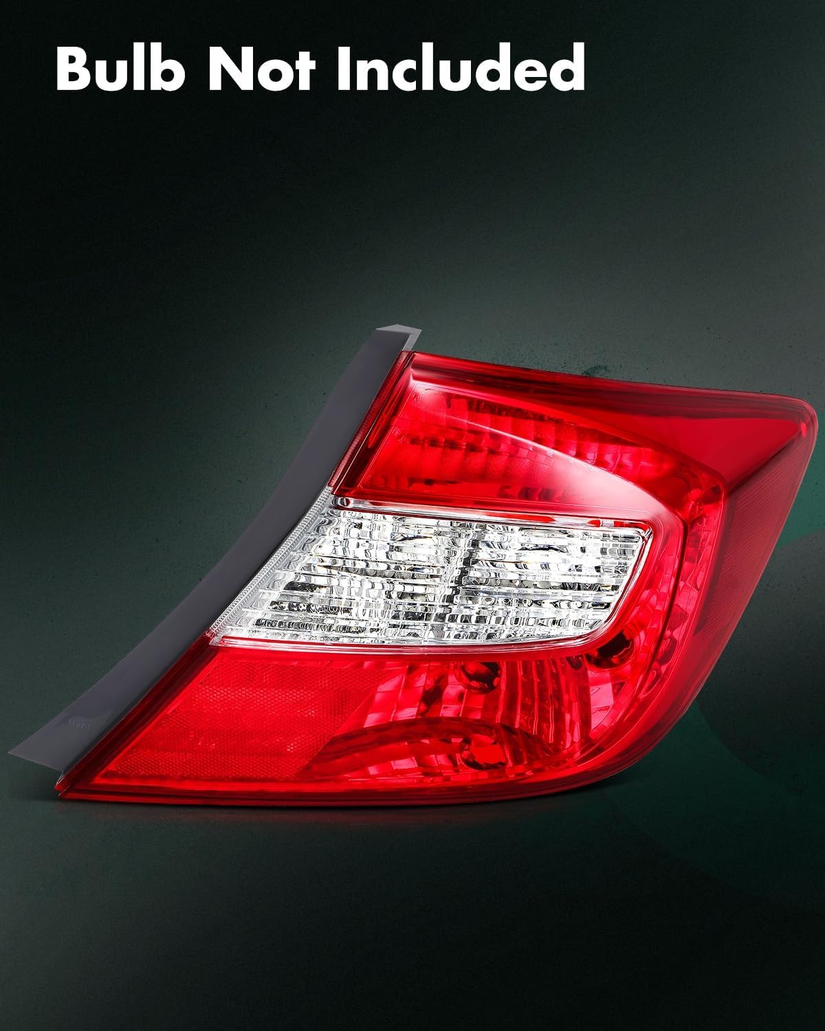 SCITOO Pair Taillight Assembly Fit 2012-2013 for Honda Civic Headlights Red Clear Lens Chrome Housing, 33500TR0A01/HO2801180 (Bulbs Not Included)