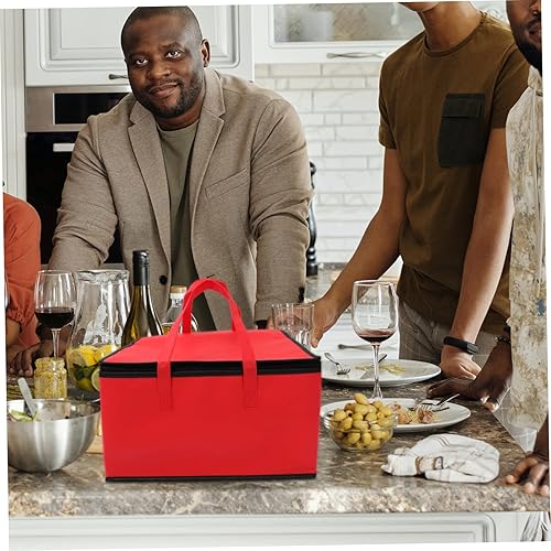 Miniatura 7 de Bolsa de comida aislada para pizza, bolsa de gran capacidad, reutilizable, calentamiento, catering, restaurantes, transporte para alimentos