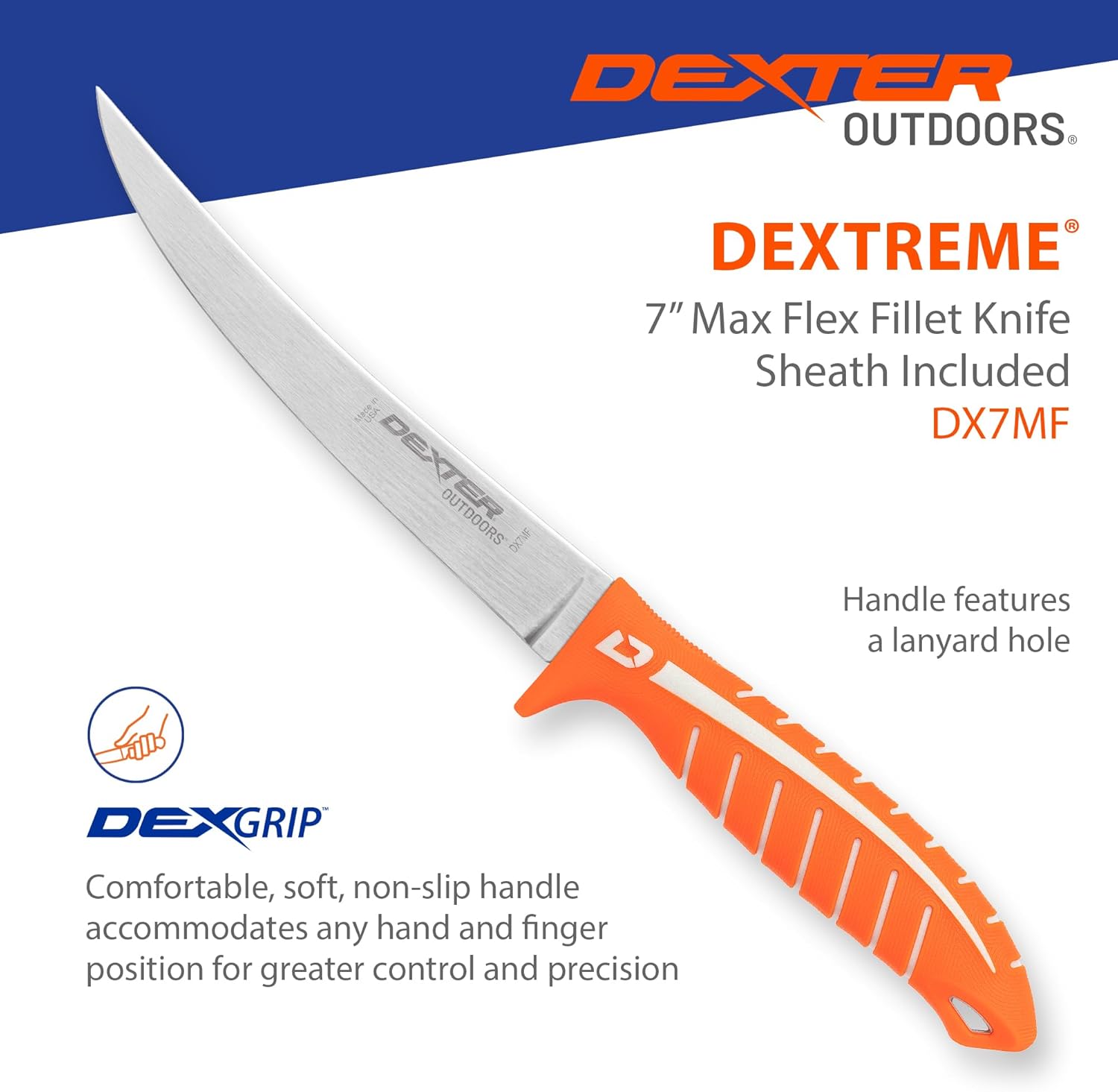 Dexter Outdoors Dextreme Single Edge 7" Max Flex Fillet Knife | Includes Sheath