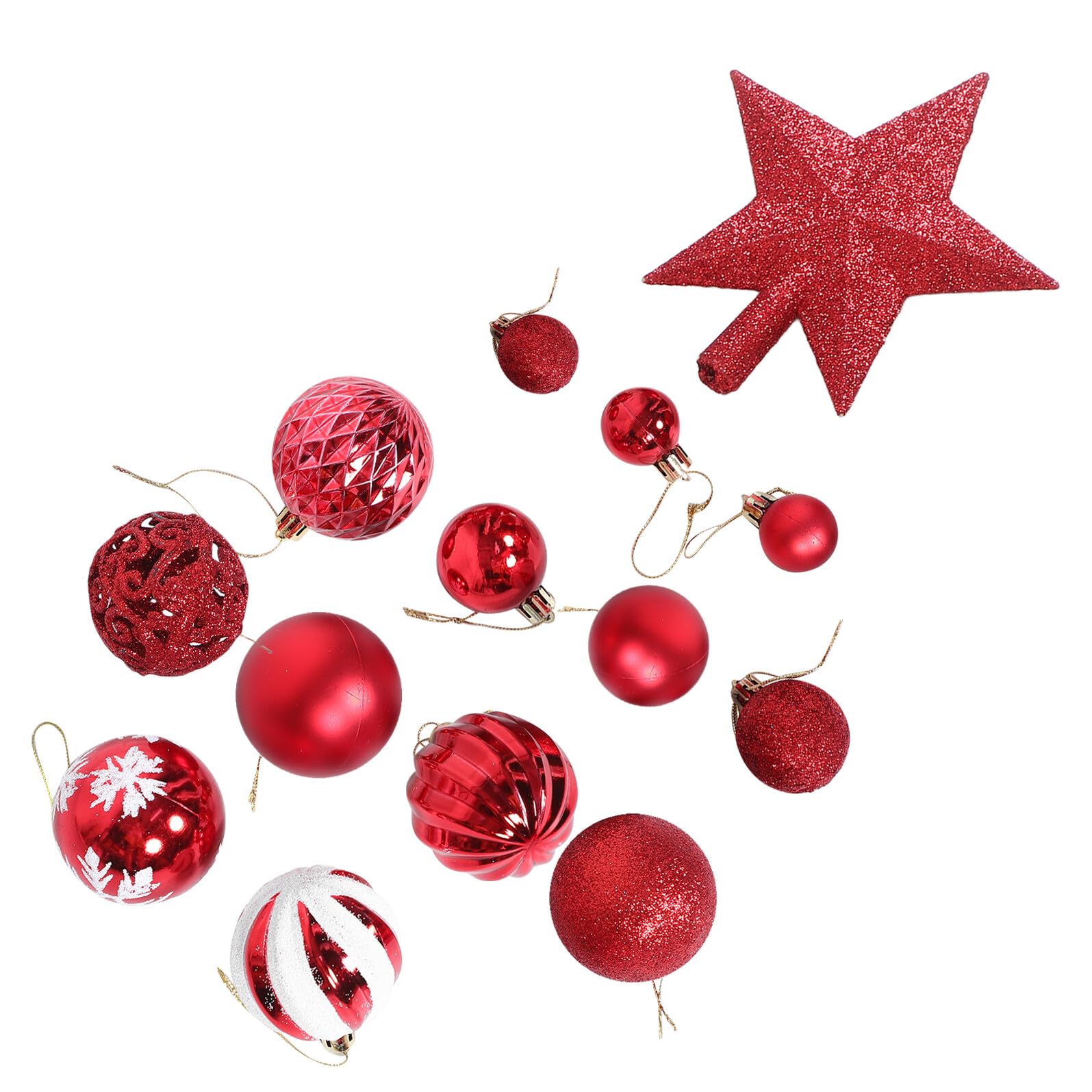 Boules de Noël Mobestech rouge scintillant : coffret de 101 pièces incassables pour grand sapin