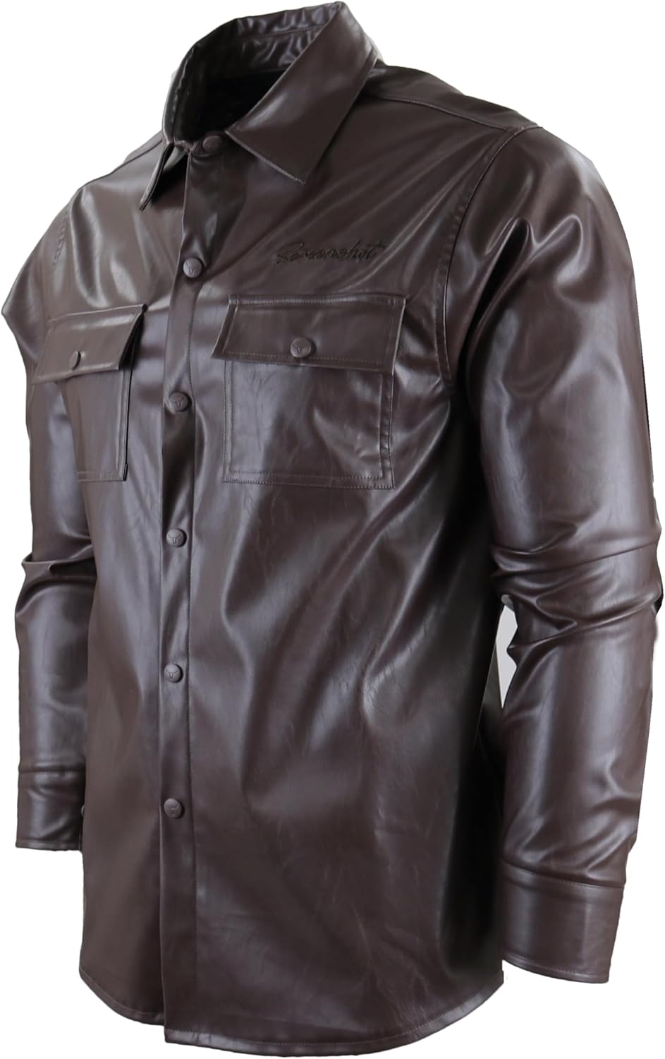 SCREENSHOT Tracksuits 3202 Mens PU Urban Premium Track Set Vegan Leather Athletic Streetwear Fashion Suit