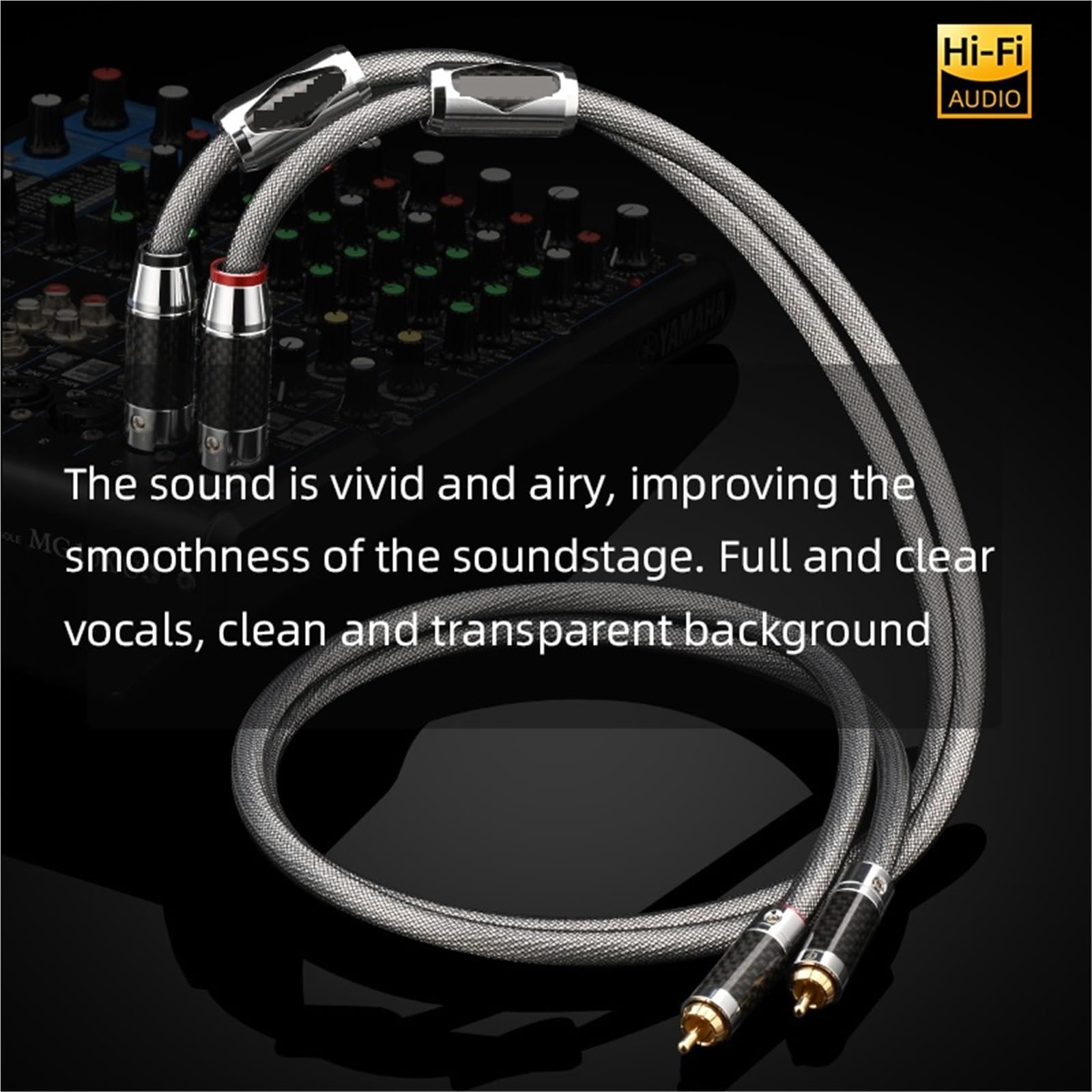 Cavo audio HiFi da 2RCA a 2XLR Cavo audio OCC placcato argento da 3 pin XLR femmina a RCA maschio for cavo patch amplificatore altoparlante(2RCA to 2XLR Male,0.5m)
