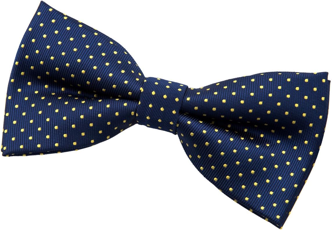 Retreez Modern Mini Polka Dots Woven Microfiber Pre-tied Bow Tie (4.5")