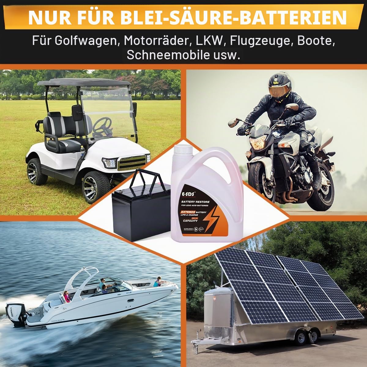 Batterie-Wiederherstellung für Blei-Säure-Batterien, Batterie-Säure-Nachfüllung, Golfwagen-Batterie-Wiederherstellung, Verlängerung der Batterielebensdauer, Flüssigkeitslösung, Reparatur 6, 8,12 Volt
