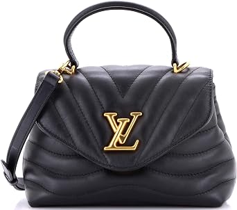 Pre-Loved New Wave Hold Me Top Handle Bag Quilted Leather, Black