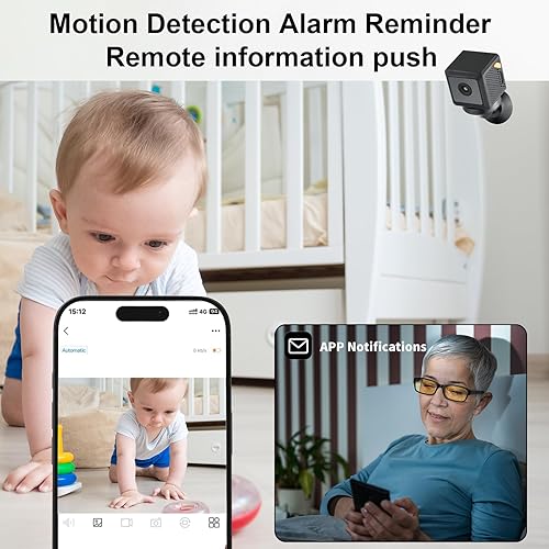 Miniatura 4 de Mini cámara oculta WiFi inalámbrica - Cámara de seguridad interior con detección de movimiento, visión nocturna, control de aplicaciones,