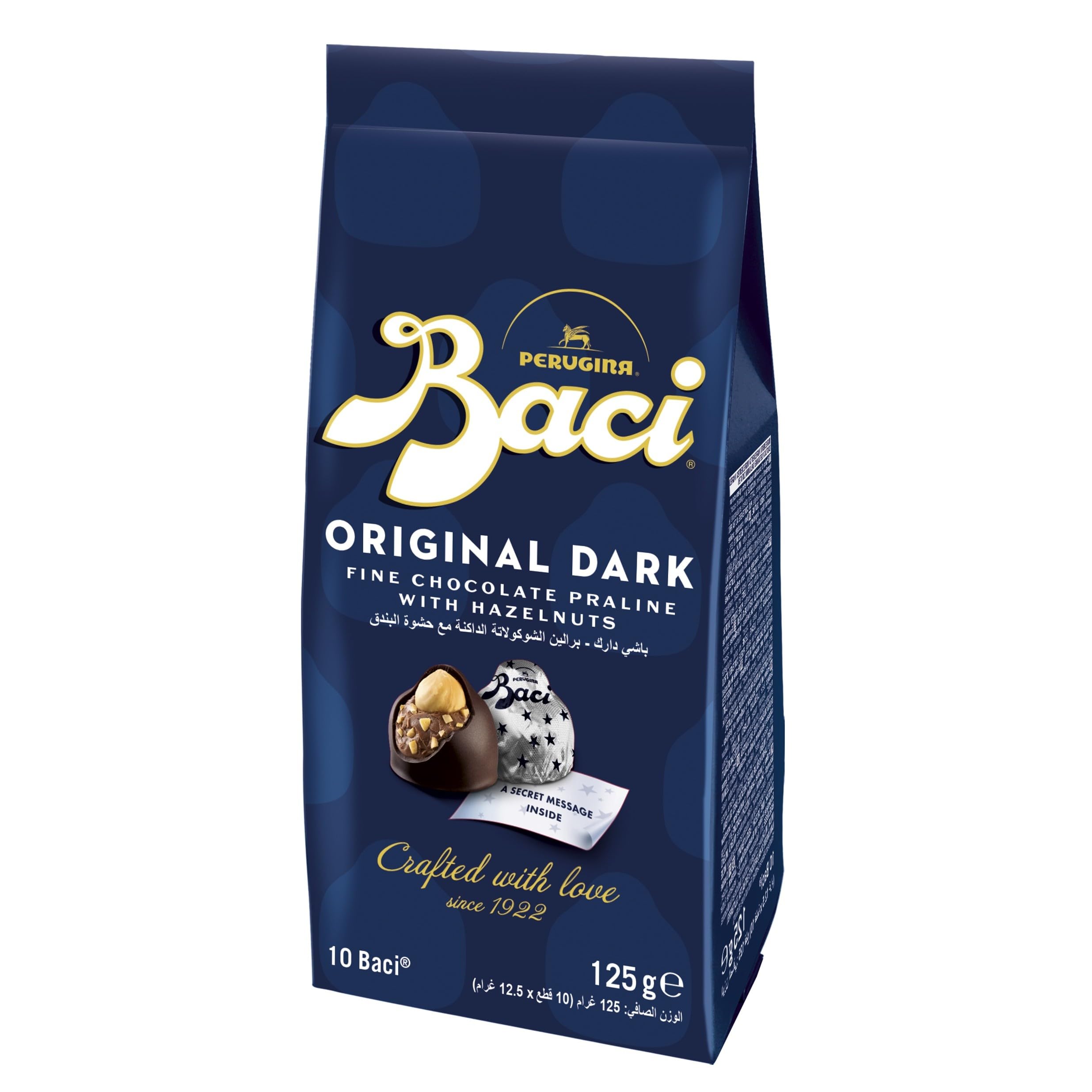BACI Premium Beutel, 10 Pralinen mit dunkler Schokolade und Haselnussfüllung