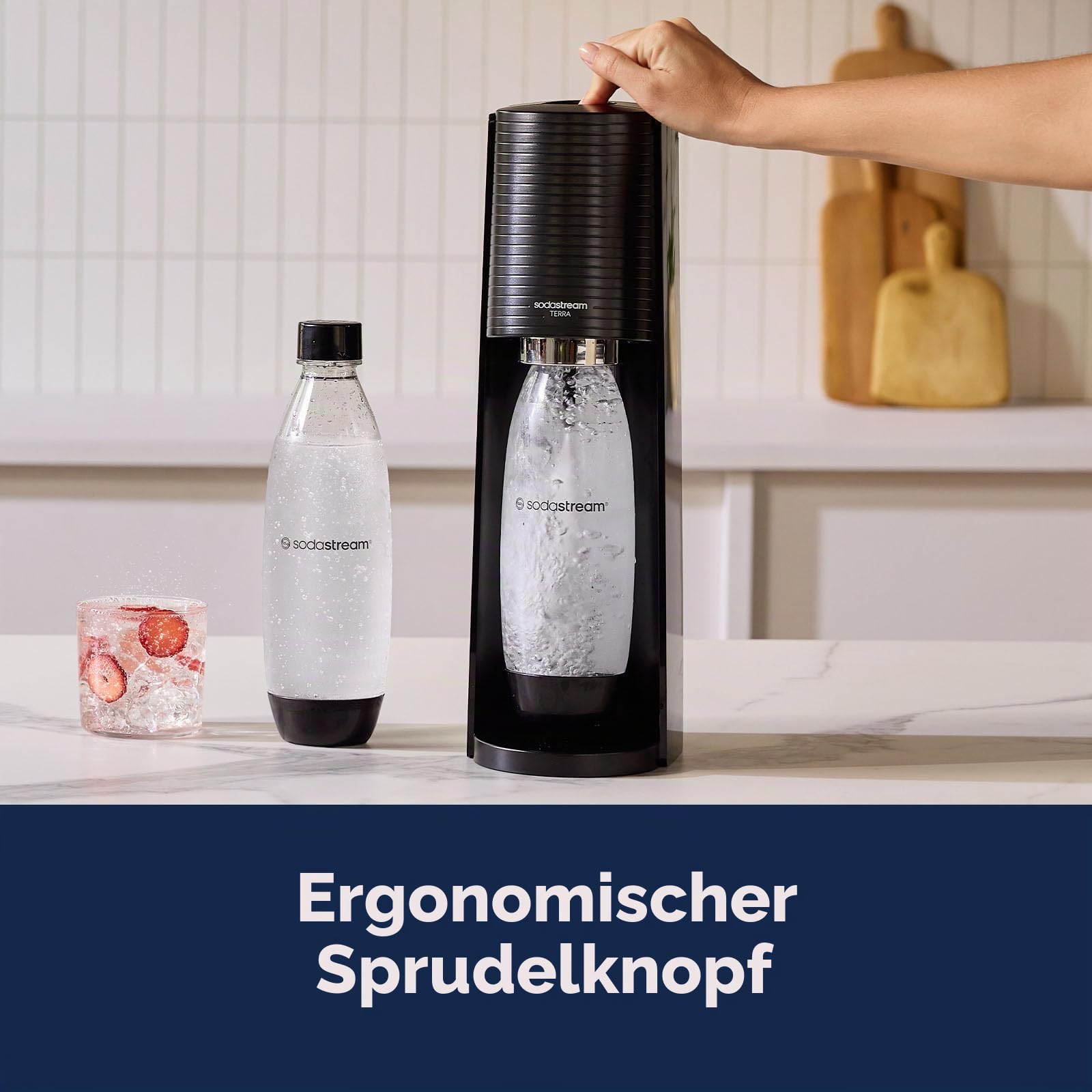 SodaStream Terra Sparkling Water Maker (schwarz) mit CO2- und DWS-Flasche