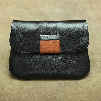 Coin Purse Coin Retro Handmade Mini Slim Wallet Card Holder Bank Card Sleeve WalletBlack