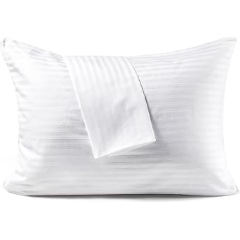 FAUNNA Pillowcases 50 x 70 cm Set of 2 - 100% Cotton Breathable and Noiseless with Concealed Zip Oeko-Tex Certified Bed Pillowcases