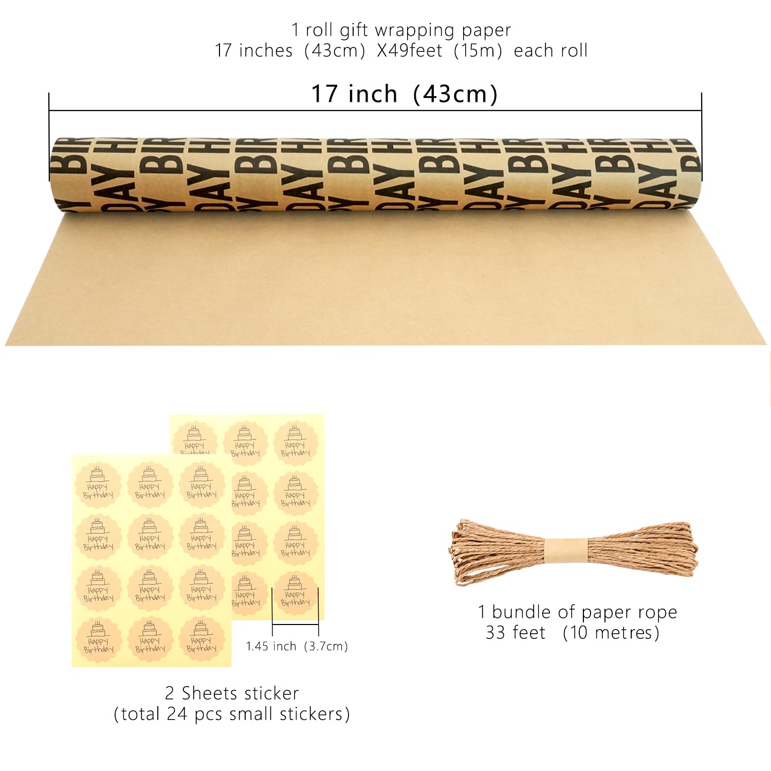 Carta da Regalo Compleanno, Pacchi per Regali per Ragazzi e Ragazze, Carta per Incartare Regali Birthday Wrapping Paper