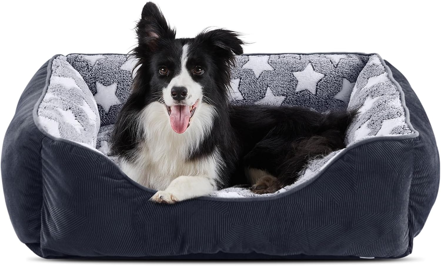 GASUR Small Dog Beds Small Size Dogs, Rectangle Washable Dog Bed, Orthopedic Dogs Sofa Bed, Pet Cuddler Anti-Slip Bottom, Soft Calming Sleeping Warming Puppy Bed (S (20″x 19″x 6″), Black)