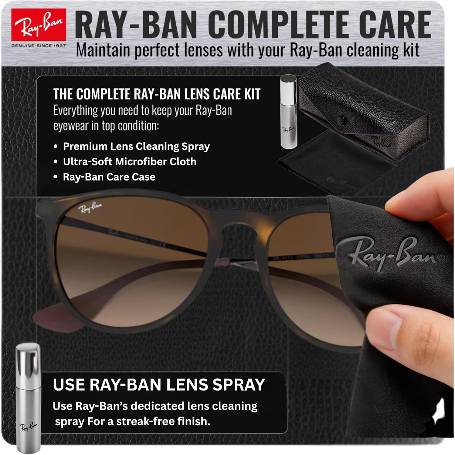 Ray-Ban RB4171 ERIKA CLASSIC Phantos Shaped Sunglasses for Men & Women with Official RAYBAN Eyewear Kit