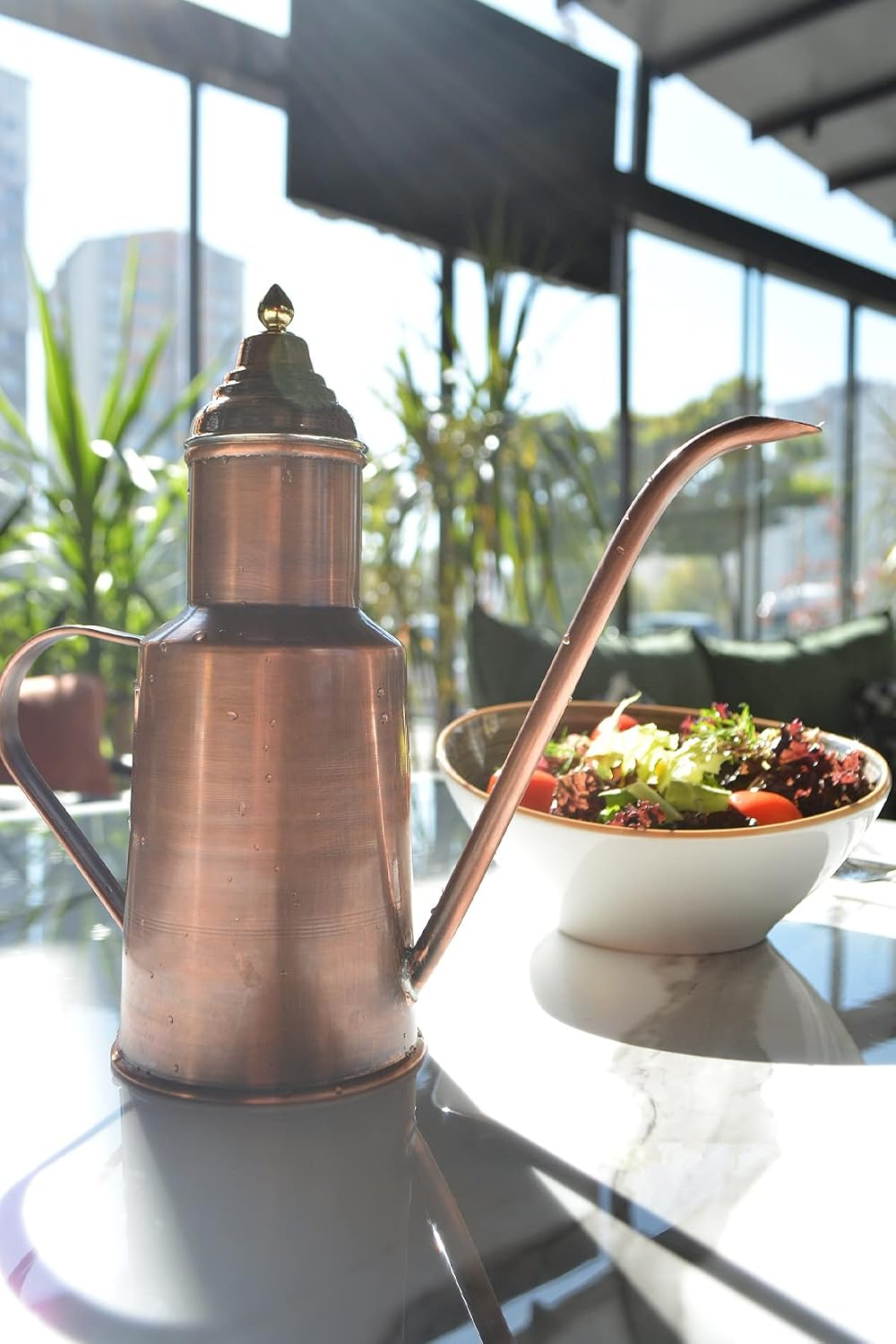 Copper Oil Bottle, Copper Oil Cruet, Handmade Copper (Oxidised Copper)