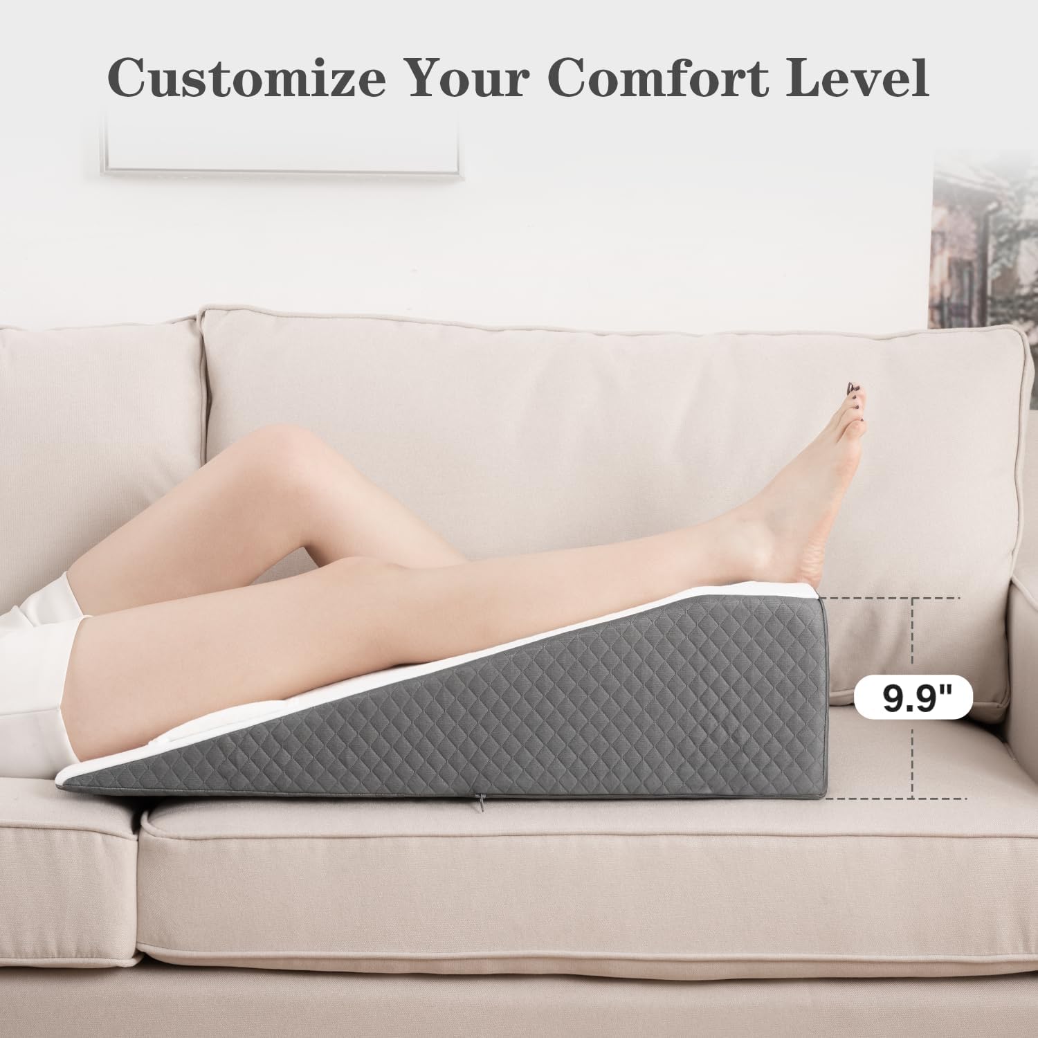 Hapiclody Leg Elevation Pillow for After Surgery – Knee Surgery Recovery Leg Support Pillow with Handle, Designed for Knee Replacement Recovery, Single Leg Elevating Wedge