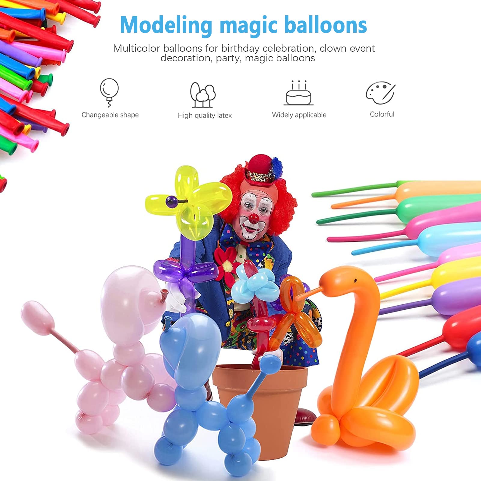 Palloncini Modellabili In Lattice SWEEPING - 1000 Pezzi, Biodegradabili, Per Feste E Compleanni