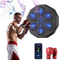 HAMON Zenés Boksz Gép Bluetooth Kapcsolattal, Falra Szerelhető LED Világítással, Intelligens Ütőpárna Kesztyűvel Gyerekeknek és Felnőtteknek 1