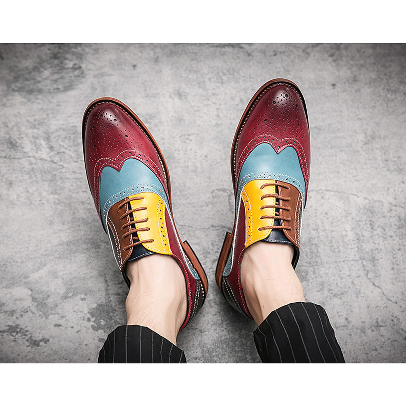 Chaussures Oxford À Bout Golf pour Hommes Brogues Formelles Mariage Affaires