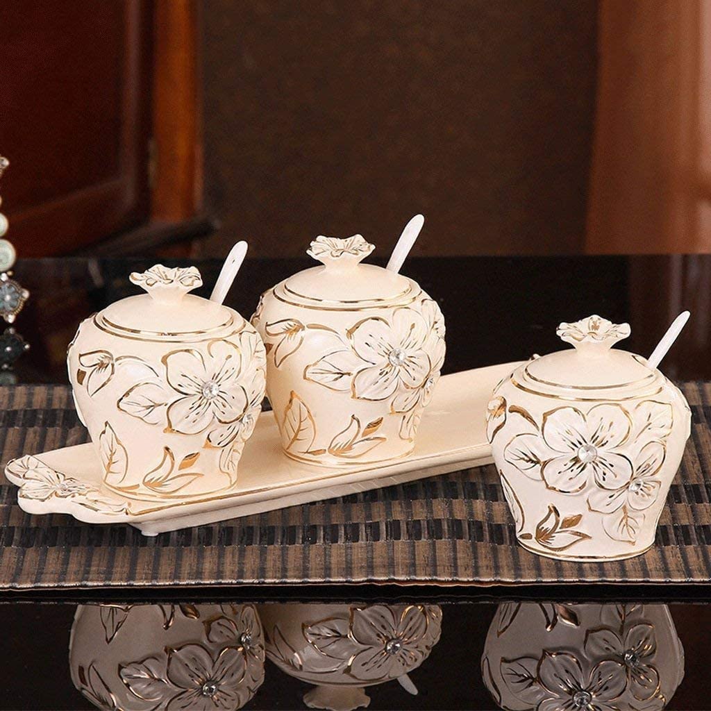 Barattolo di condimento, Barattolo di spezie da Cucina in Ceramica Creativa Scatola di condimento Europea