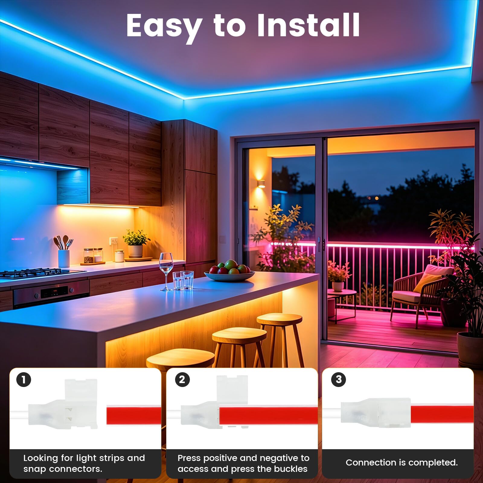 220V Tira LED regulable/temporizable [20M, Azul], flexible e impermeable IP65, 120 LEDs/m tira LED SMD2835 CRI85+, iluminación decorativa para el hogar