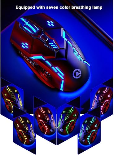 Miniatura 4 de Ratón para juegos con cable, 4 DPI ajustables hasta 3600, 6 botones programables, mouse ergonómico para computadora portátil gamer, PC USB óptico