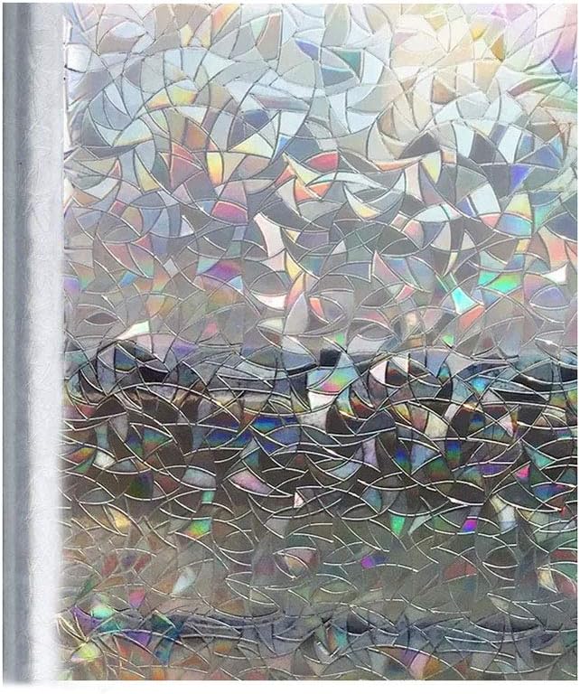 Privacy Window Films Frosted Glass Cling Door Covering Window Cling for Privacy Window Blurring Film Rainbow Light on Patio Door Sliding Glass Sidelight Door Stickers 17.5in.by78.7inch (44.5cm×200cm)