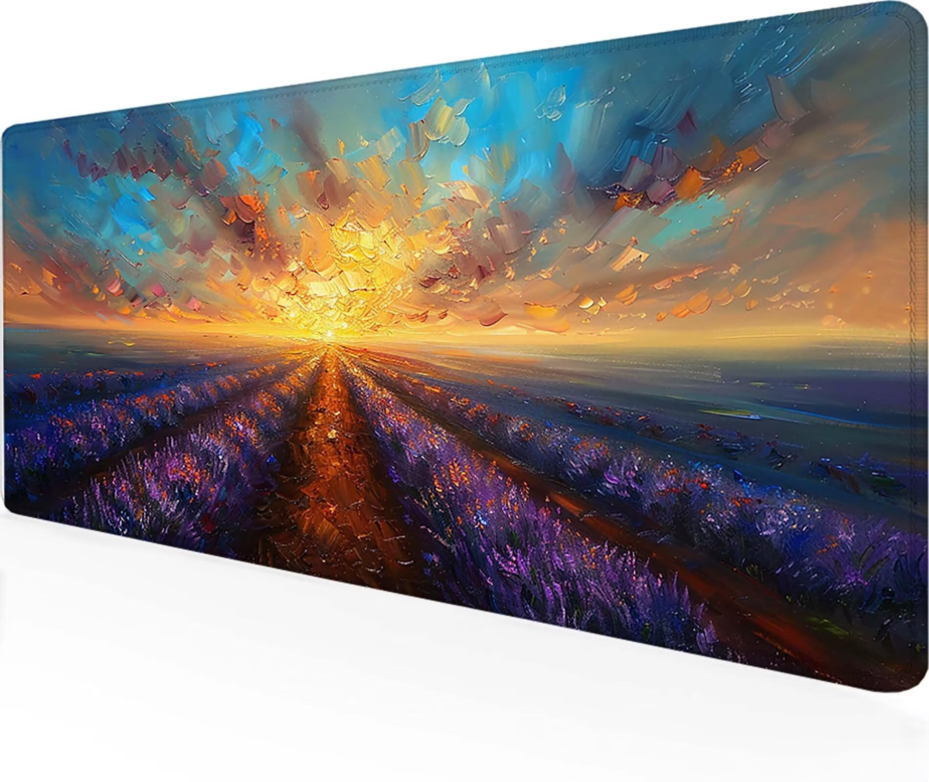 Podkładka pod mysz dla graczy, lawendowa, XXL, 1200 x 600 mm, szyte krawędzie, podkładka pod mysz, fioletowa, akcesoria dla graczy, wodoodporna, antypoślizgowa, gumowa podkładka, podkładka pod mysz,