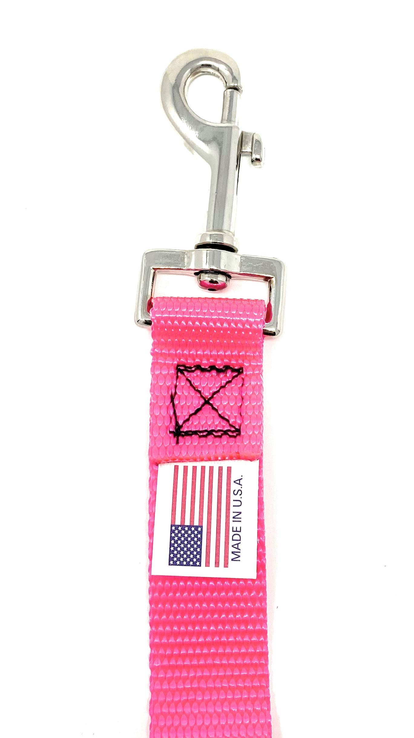 Standard Length Nylon Leash (6 Foot, Hot Pink)