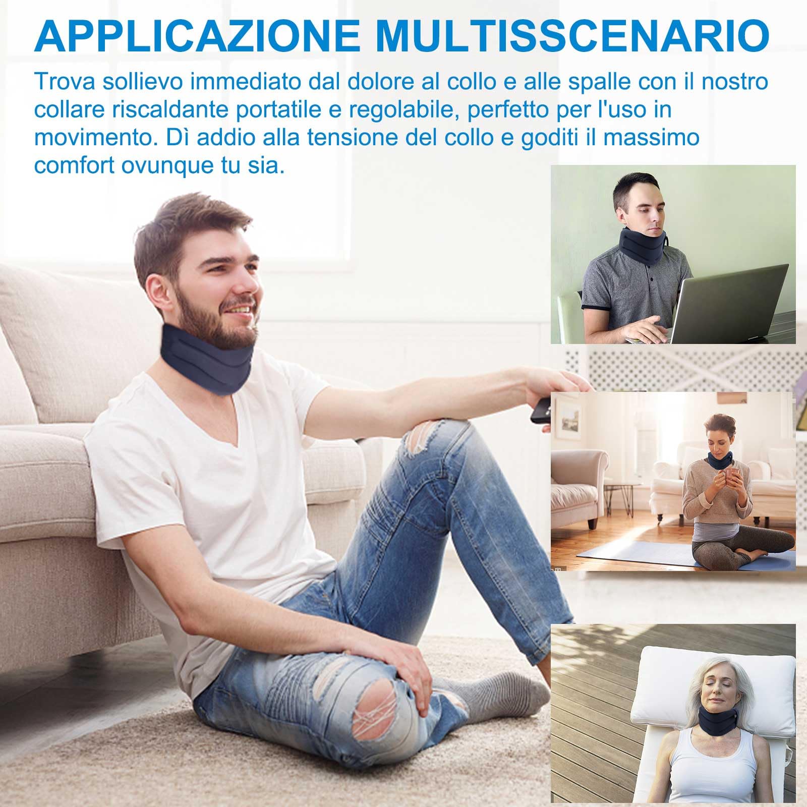 HONGJING Supporto per collo riscaldato per dolori al collo e sostegno, collare in schiuma morbida con riscaldatore, per avvolgere Align Stabilize