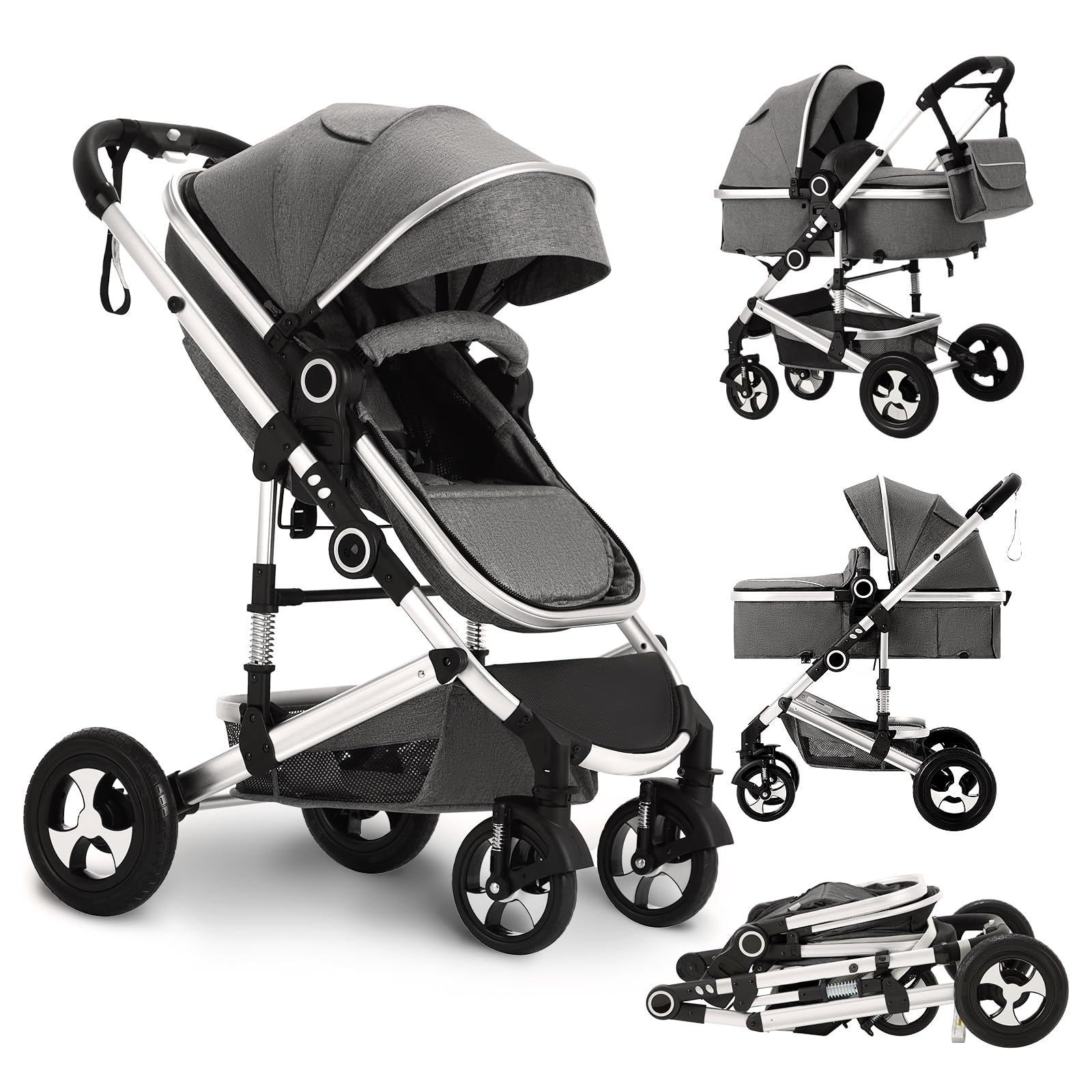 TODEFULL 2 in 1 Baby Stroller for Newborn to Toddler, Infant Newborn Pram