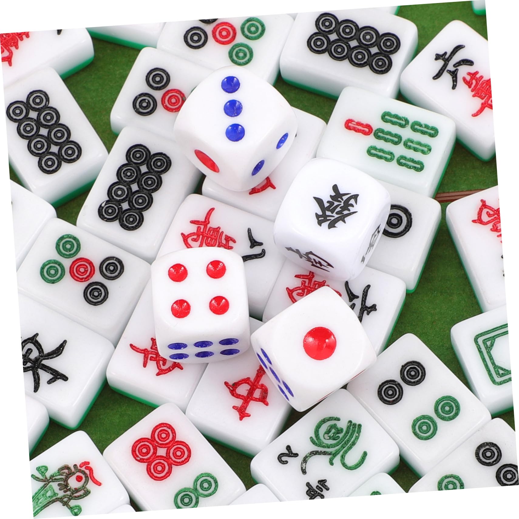 Mini Mahjong Set Tragbar mit Feiner Verarbeitung Klare Muster Leicht zu Reinigen Inklusive Aufbewahrungsbox Lustiges Chinesisches Reisespiel für Familie und Zufällige Farbe