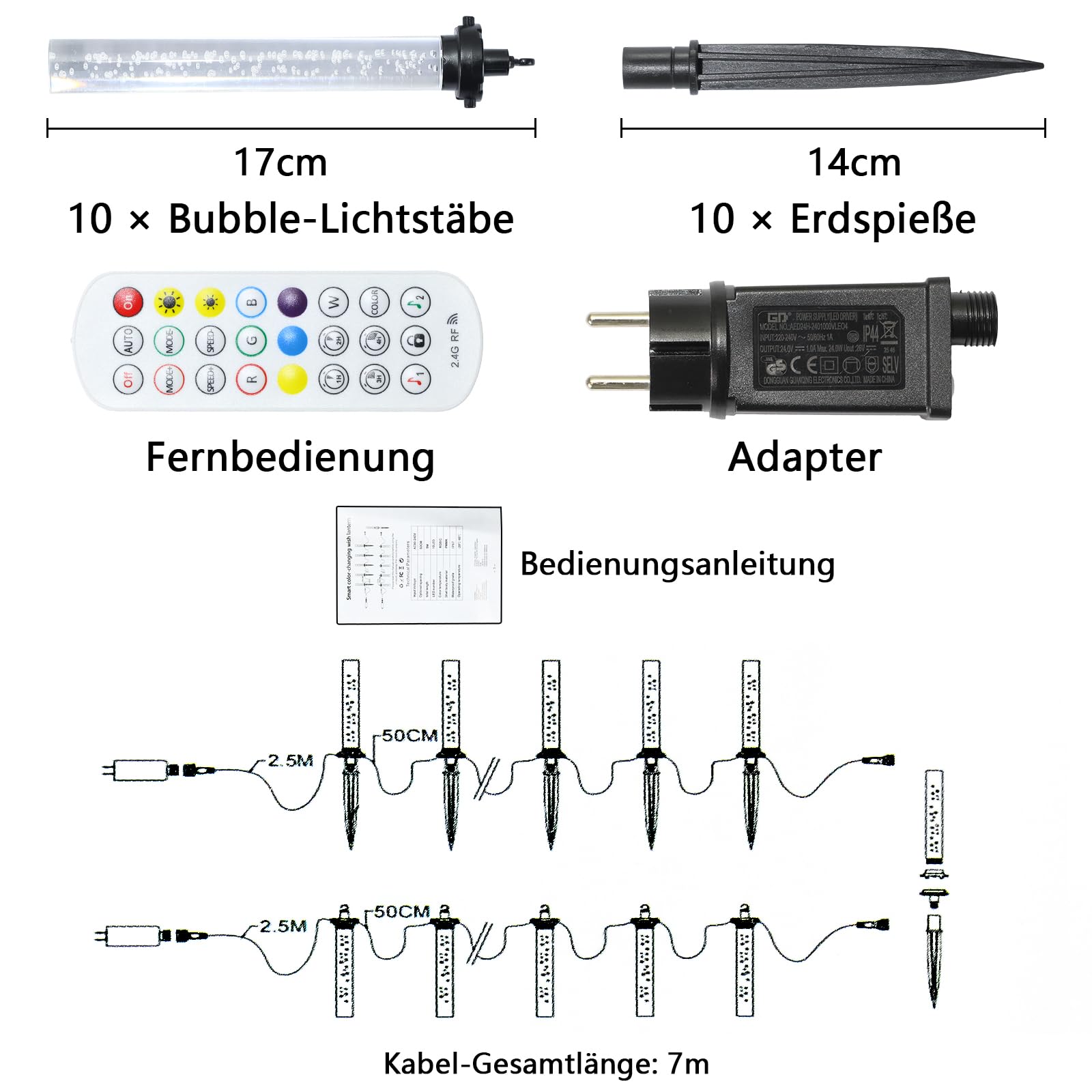 Gartenbeleuchtung Außen RGB-IC LED, Neon Outdoor Lichterkette mit Erdspieß, App & Fernbedienung, DIY Farbwechsel, Timer, IP65 Wasserdicht für Garten, Terrasse, Rasen und Balkon