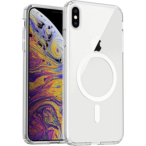 Magnetic for iPhone Xs Max Case [Mil-Grade Drop Protection] [Compatible with Magsafe] Shockproof Slim Transparent Protective Phone Case, Clear