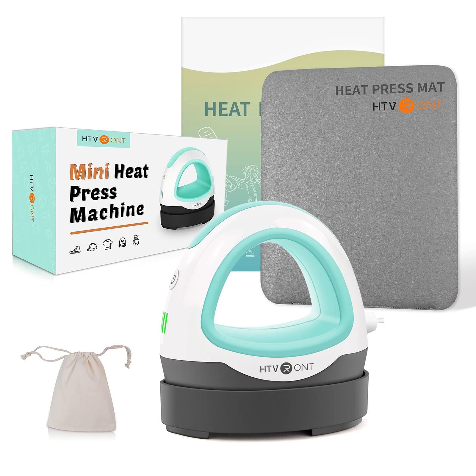 HTVRONT Heat Press Small Heat Press Machine for T Shirts & 8"x10" Heat Press Mat for Craft Vinyl Ironing Insulation Transfer