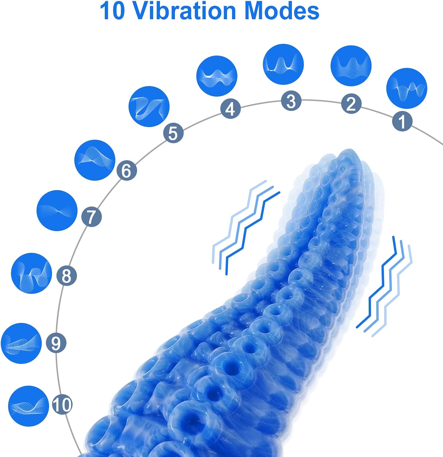 8.7 Inch Tentacle Realistic Dildo Vibrator with 10 Vibration Modes | Vibrating Dildo, For G-spot and Anal, Big, Monster, Silicone, Anal Plug, Prostate Massager, Adult Sex Toys, For Women