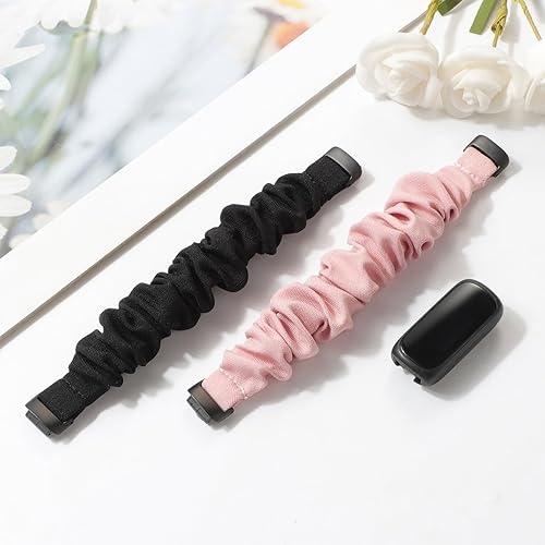 Miniatura 9 de Paquete de 2 correas compatibles con Fitbit Inspire 3 para mujeres, hombres y niños, correa elástica elástica de tela de repuesto para Fitbit