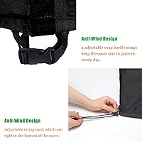 Vista 4 de WOMACO - Cubierta cuadrada impermeable para hoguera de patio, cubiertas de mesa al aire libre, protector de mesa para hoguera de 31 x 31 pulgadas