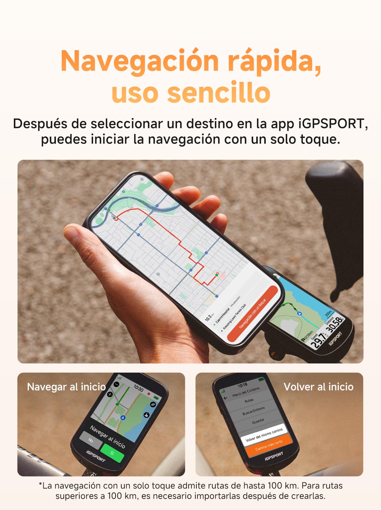 iGPSPORT BSC500 Ciclocomputador GPS Bicicleta Pantalla Táctil 3,3" Navegación Boz Timbre Electrónico Entrenamiento 32GB