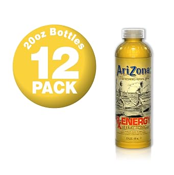 AriZona Rx Energy Herbal Tonic, 20 Fl Oz (Pack of 12)