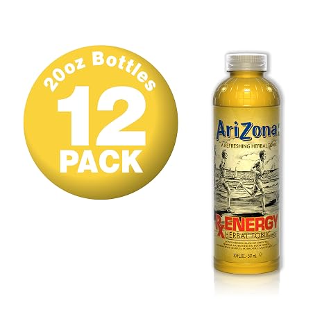 AriZona Rx Energy Herbal Tonic, 20 Fl Oz (Pack of 12)