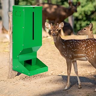 Metal Hanging Deer Gravity Feeders with Latch and Water Filter Holds up to Over 60lb Automatic Feeder Dispensers for Deers