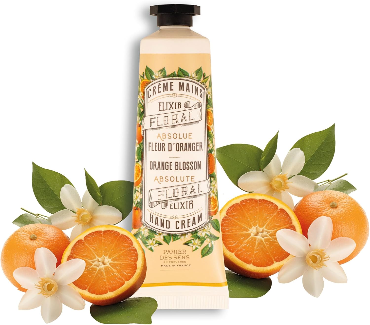 Panier des Sens – Vochtinbrengende handcrème droge 30 ml – oranje bloesem handlotion, vochtinbrengende crème, handmasker – olijven & amandelolie – handverzorging premium ingrediënten – 97% natuurlijke